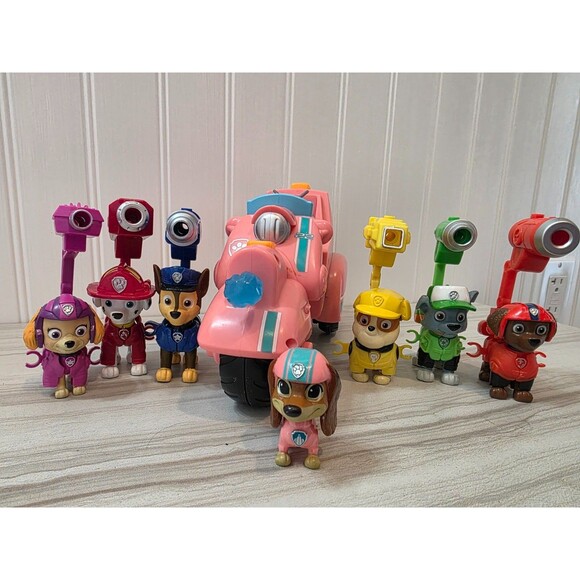 PAW Patrol The Movie Liberty Motorbike And Figurines W/Pup-Pack Attachment EUC - Picture 1 of 16